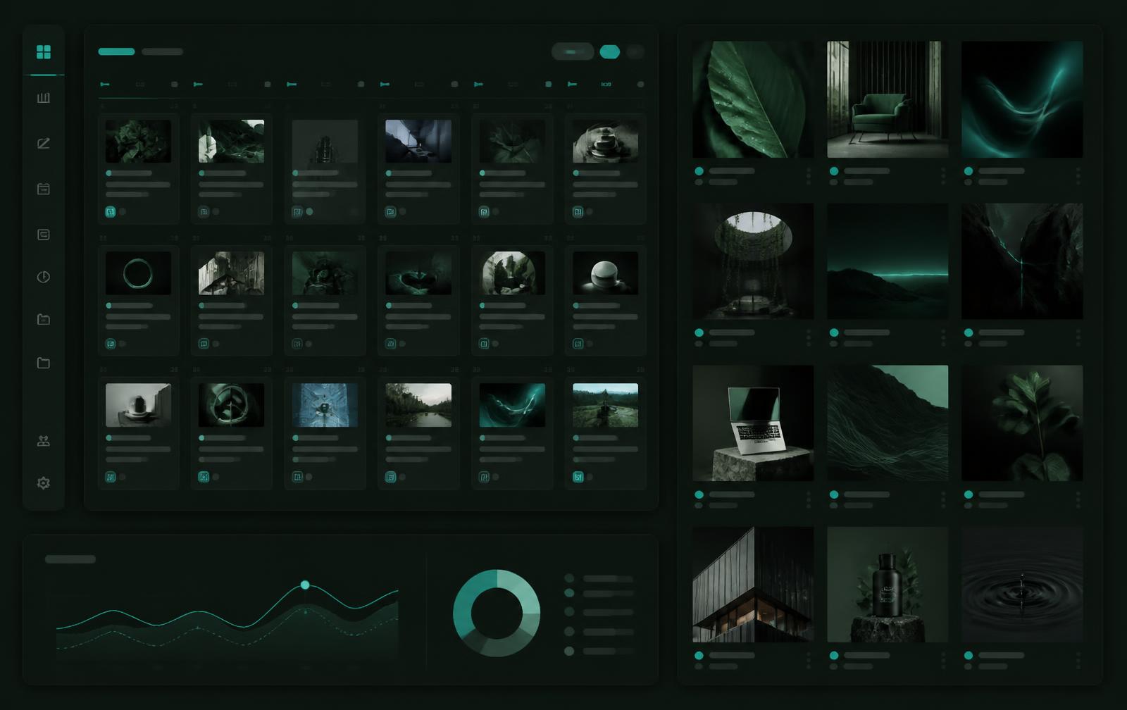 Concept content calendar and social grid for a café brand